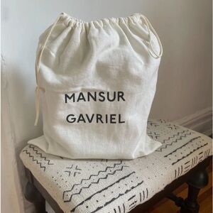 Mansur Gavriel leather mini bucket bag in dark green